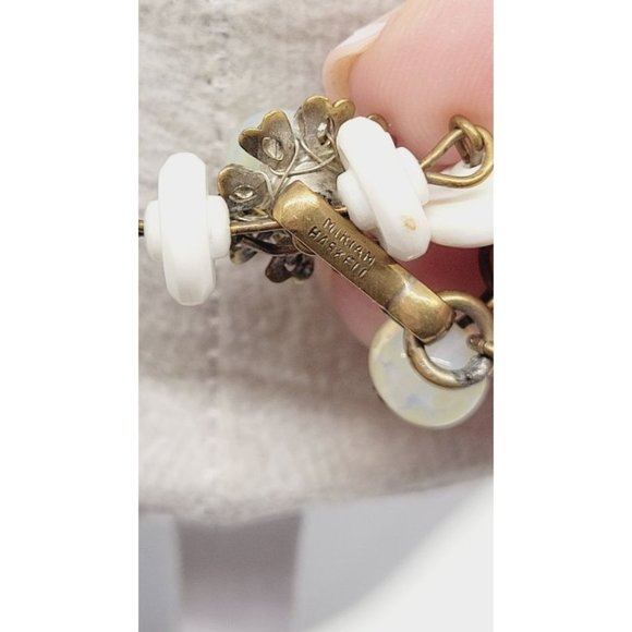 Stunning Vintage Miriam Haskell 1950 Vaseline Glass Yellow Necklace Signed Rare - Picture 5 of 10